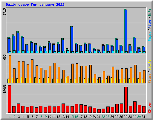 Daily usage for January 2022