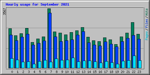 Hourly usage for September 2021