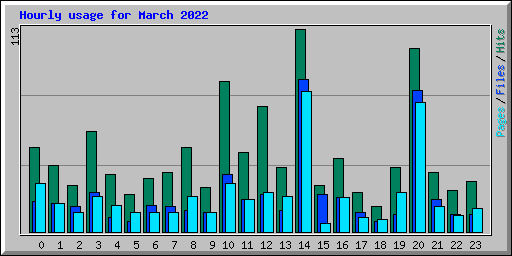 Hourly usage for March 2022